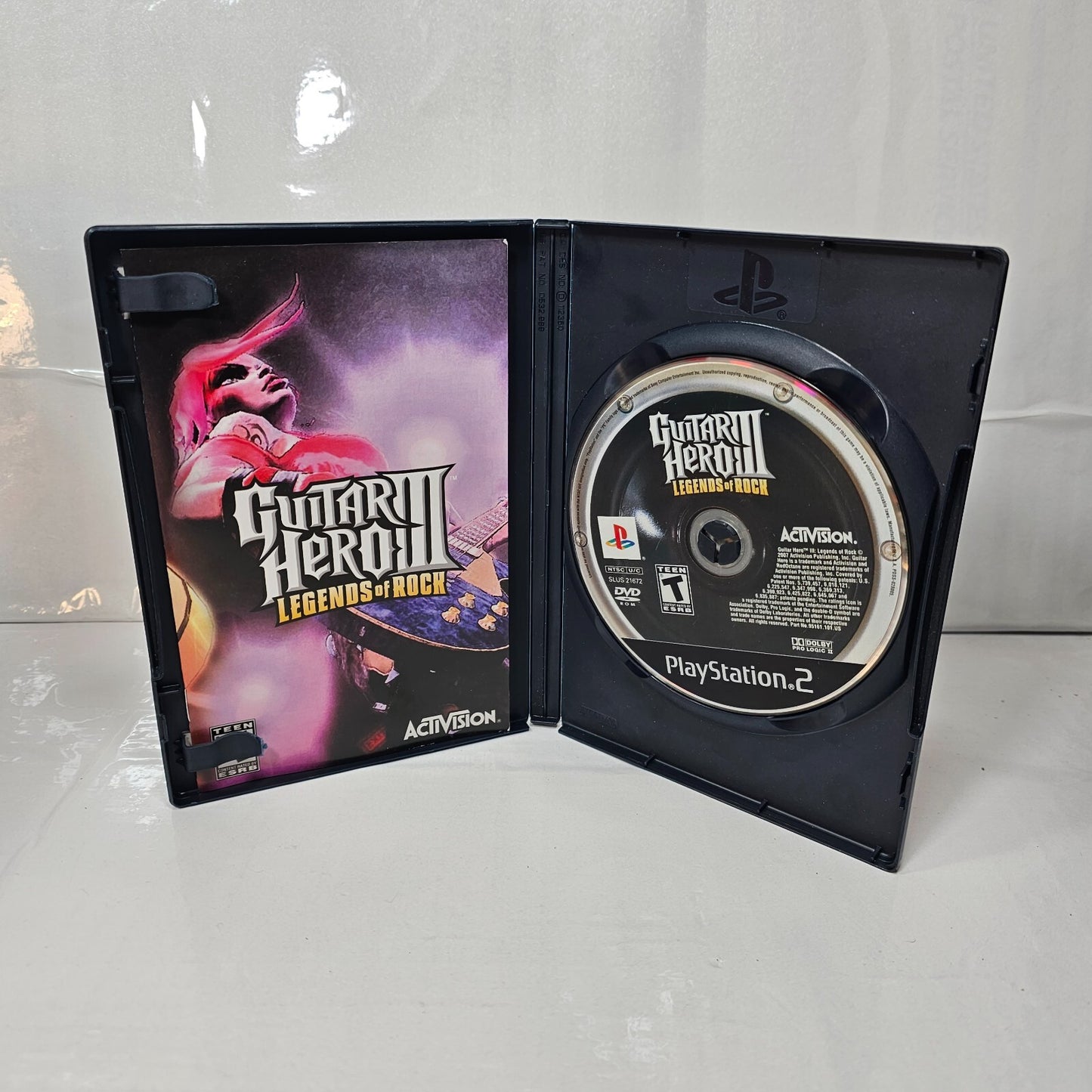 Guitar Hero 3 III Legends of Rock (PlayStation 2, 2007) Game Case Manual