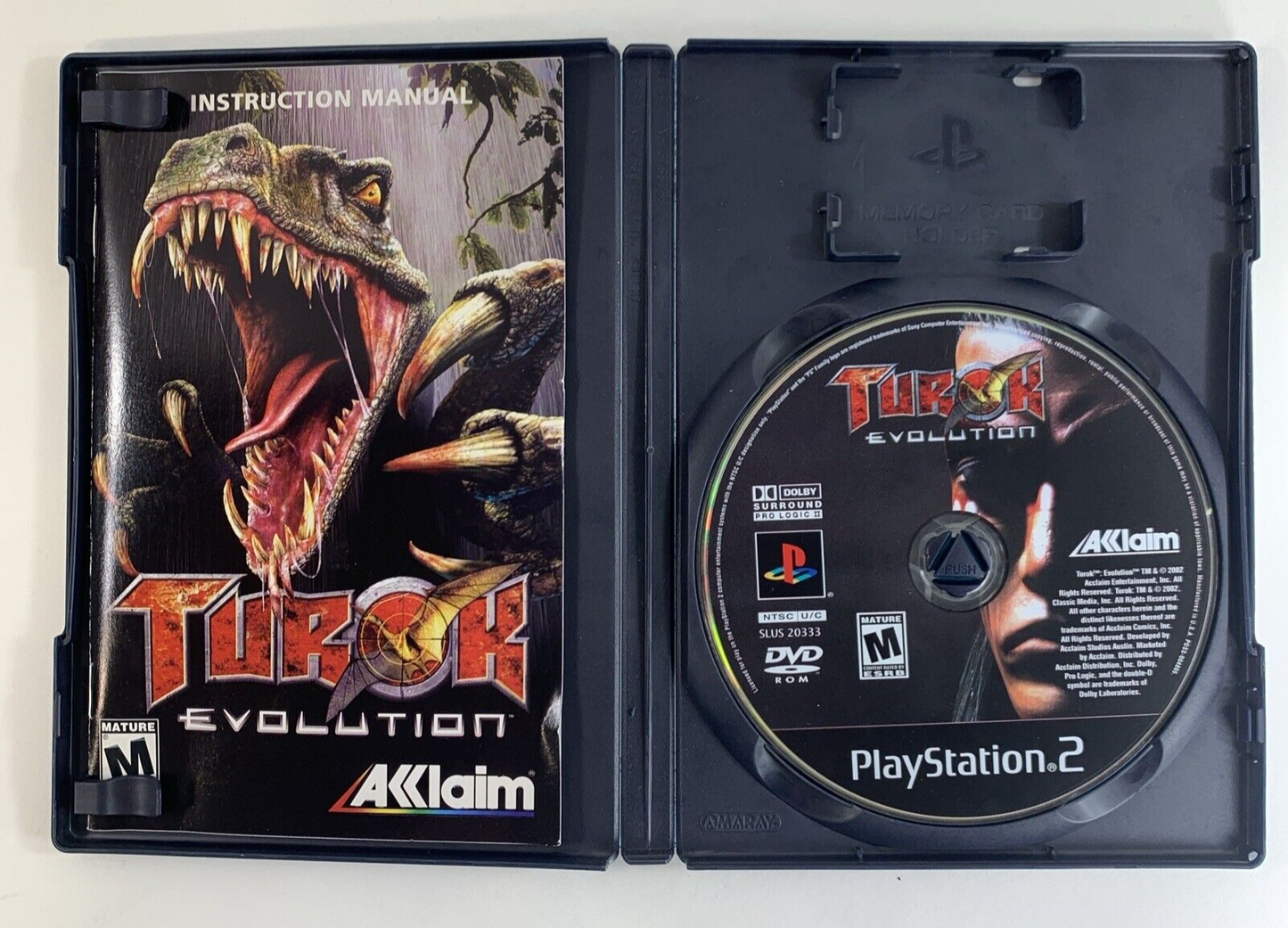 Turok: Evolution (Sony PlayStation 2, 2002) Game Case Manual Registration Card