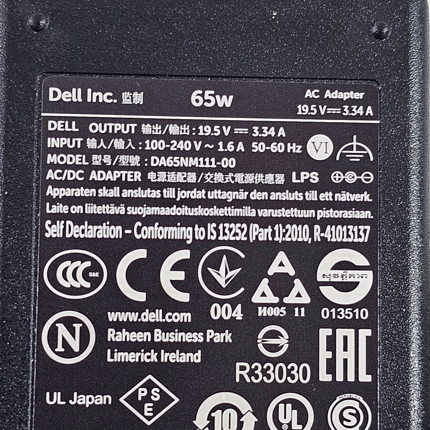 Dell 19.5V 3.34A AC Adapter Model DA65NM111-00 - Tested and Working