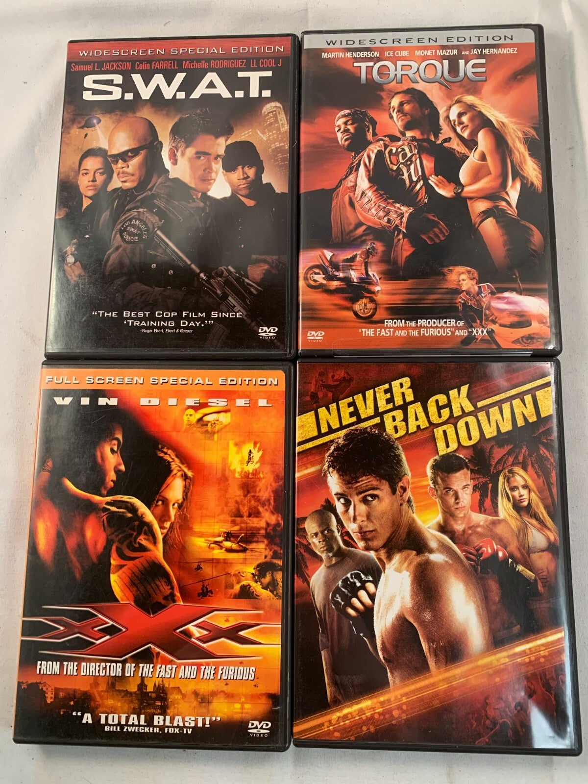 XXX (DVD action film lot) Torque/Never Back Down/SWAT