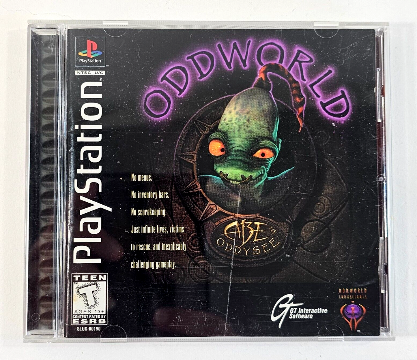 Oddworld: Abe's Oddysee (Sony PlayStation, 1997) Game Case Manual Registration