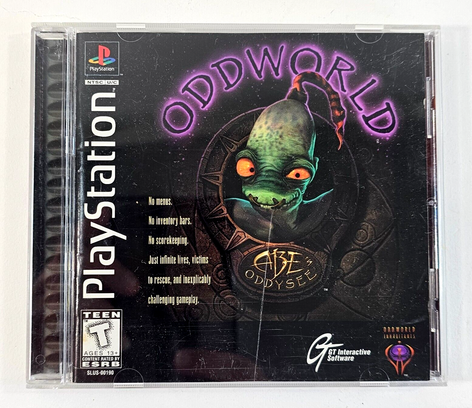 Oddworld: Abe's Oddysee (Sony PlayStation, 1997) Game Case Manual Registration