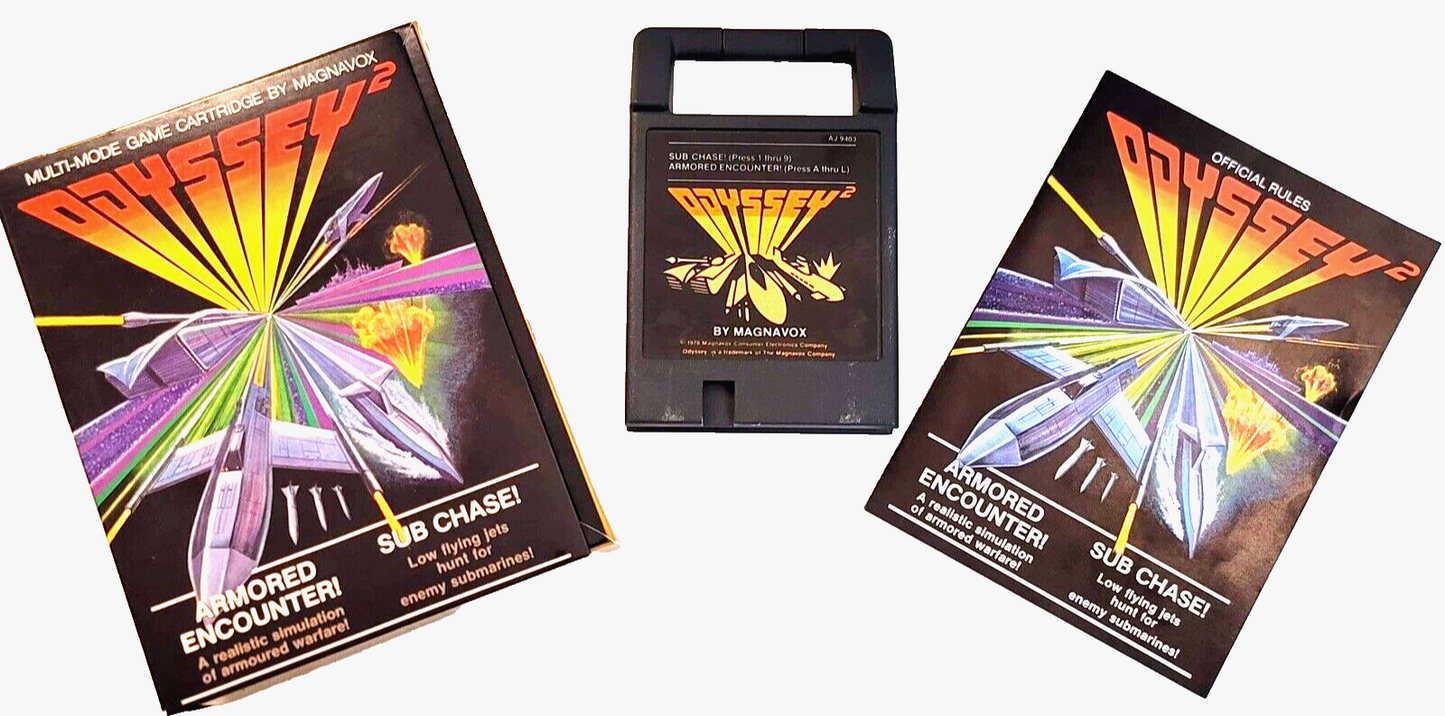 Armored Encounter/Sub Chase (Magnavox Odyssey 2, 1978) Game Case Manual - Tested