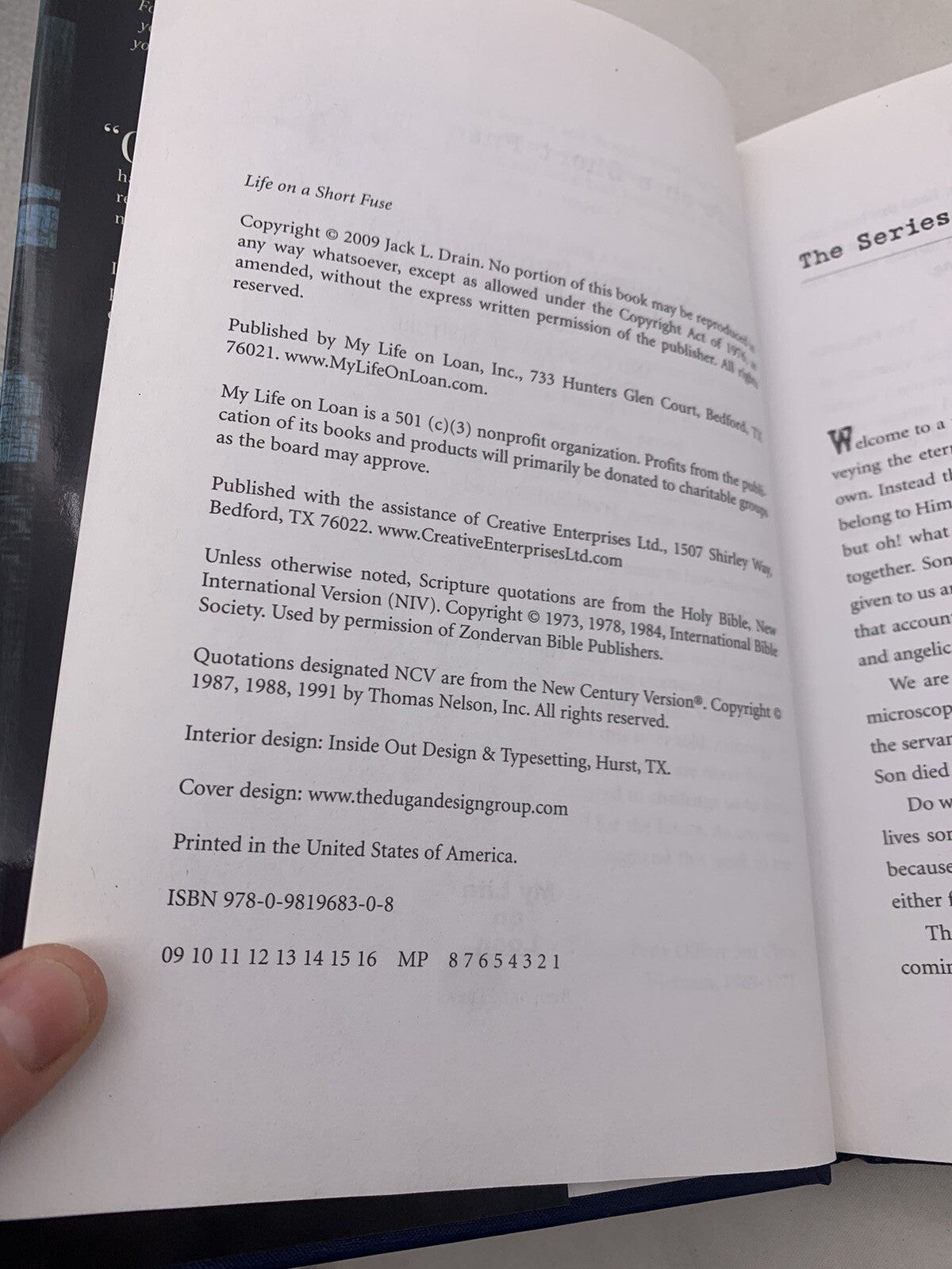 Life On A Short Fuse By Lt. Colonel Jack L. Drain 1st Edition Hardcover, Signed