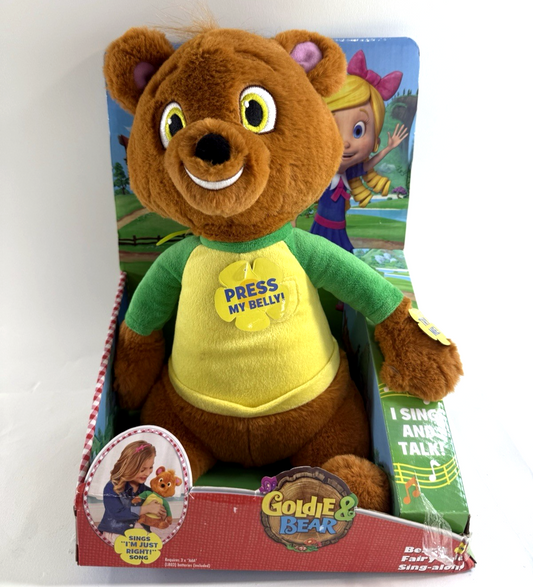 Just Play 2016 Goldie And Bear Bear’s Fairytale Sing Along Plush - New - Tested