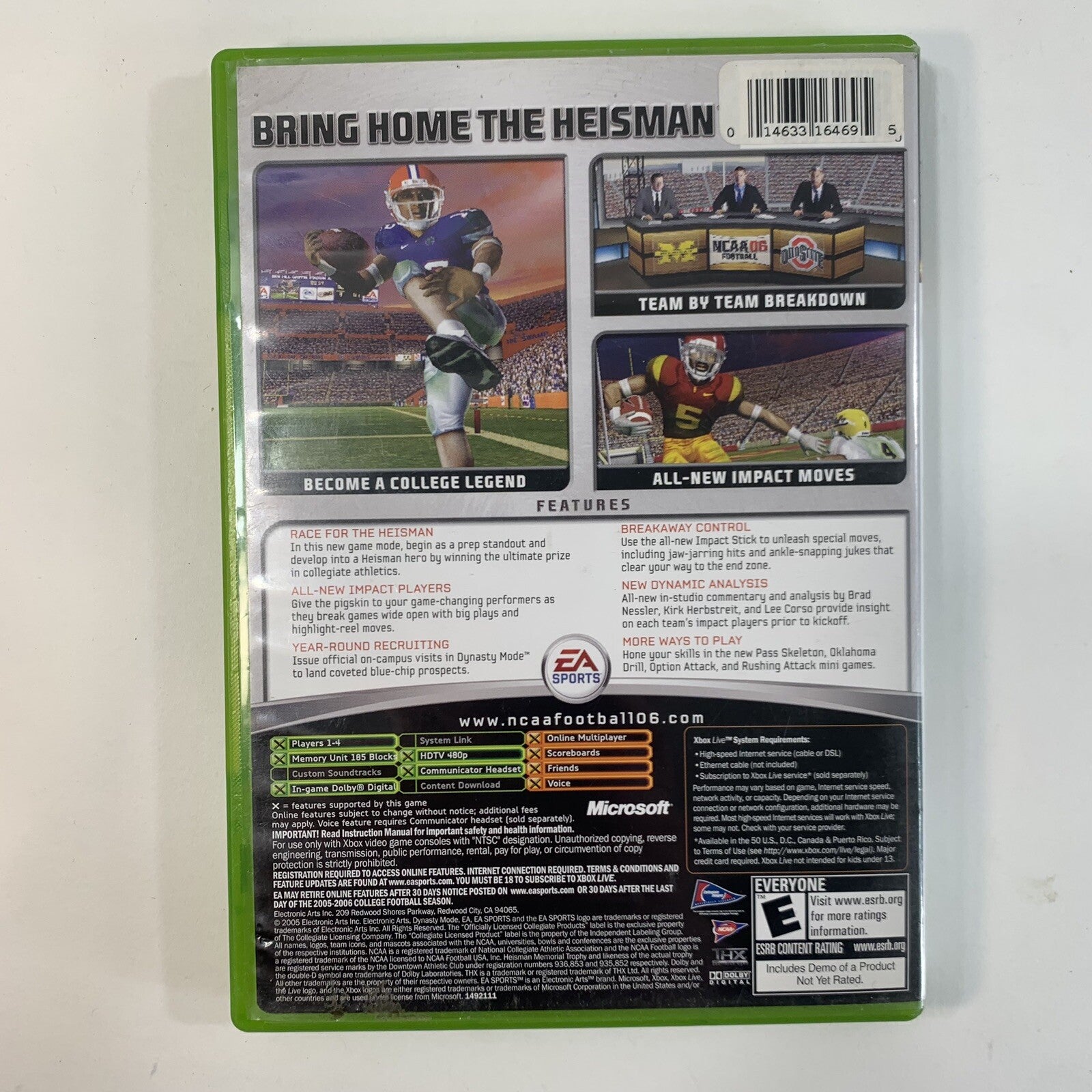 NCAA Football 06 (Microsoft Xbox, 2005) Game Case Manual - Tested