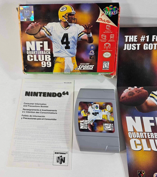 NFL Quarterback Club 99 (Nintendo 64, 2000) Game Box Poster Insert - Tested