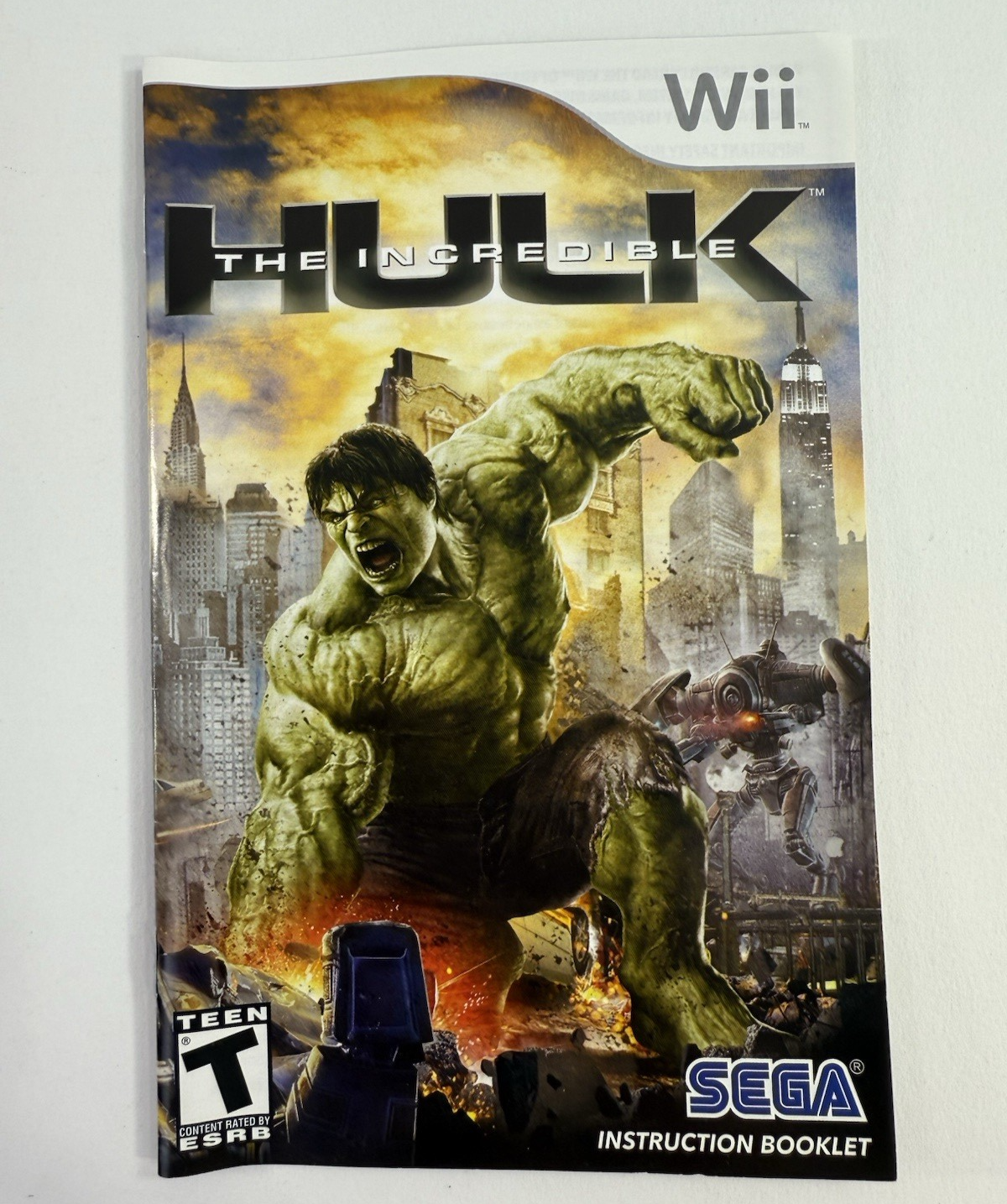 The Incredible Hulk (Nintendo Wii, 2008) Game Case Manual - Tested and Working