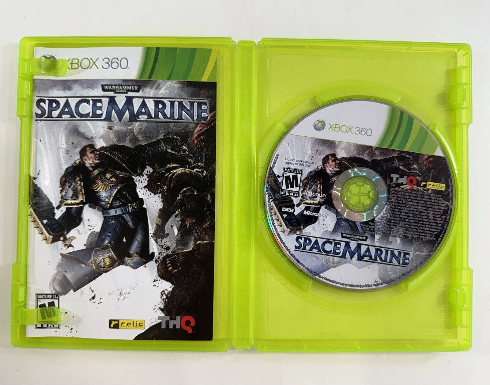 Warhammer 40,000: Space Marine (Xbox 360, 2011) Game Case Manual - Tested