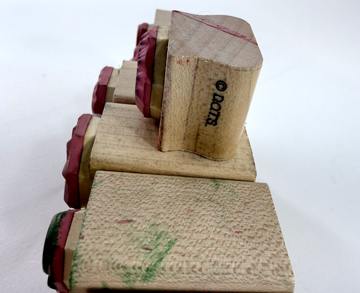 19 Pcs. Vintage Mini Wood Mounted Stamps -  Numbers Flowers Expressions Animals