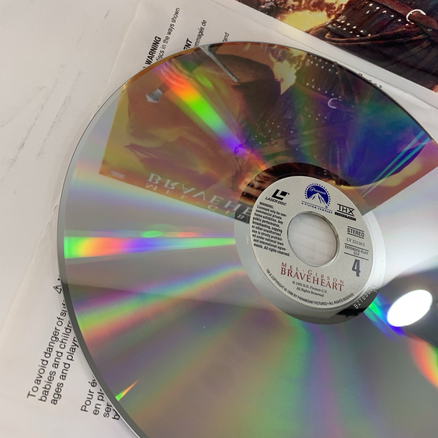 Braveheart (Widescreen Laserdisc CLV, 1995) Tested and Working