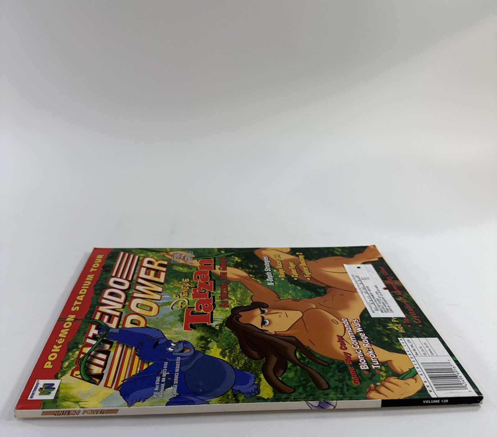 Nintendo Power (Vol. 129, Feb '00) Disney's Tarzan w/ Pro Skater Poster, Comic