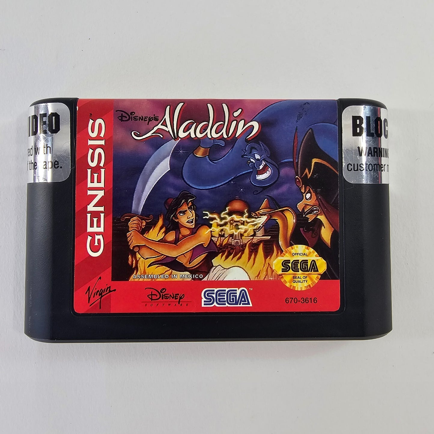 Disney's Aladdin (Sega Genesis, 1993) Game Box Registration Card - Tested