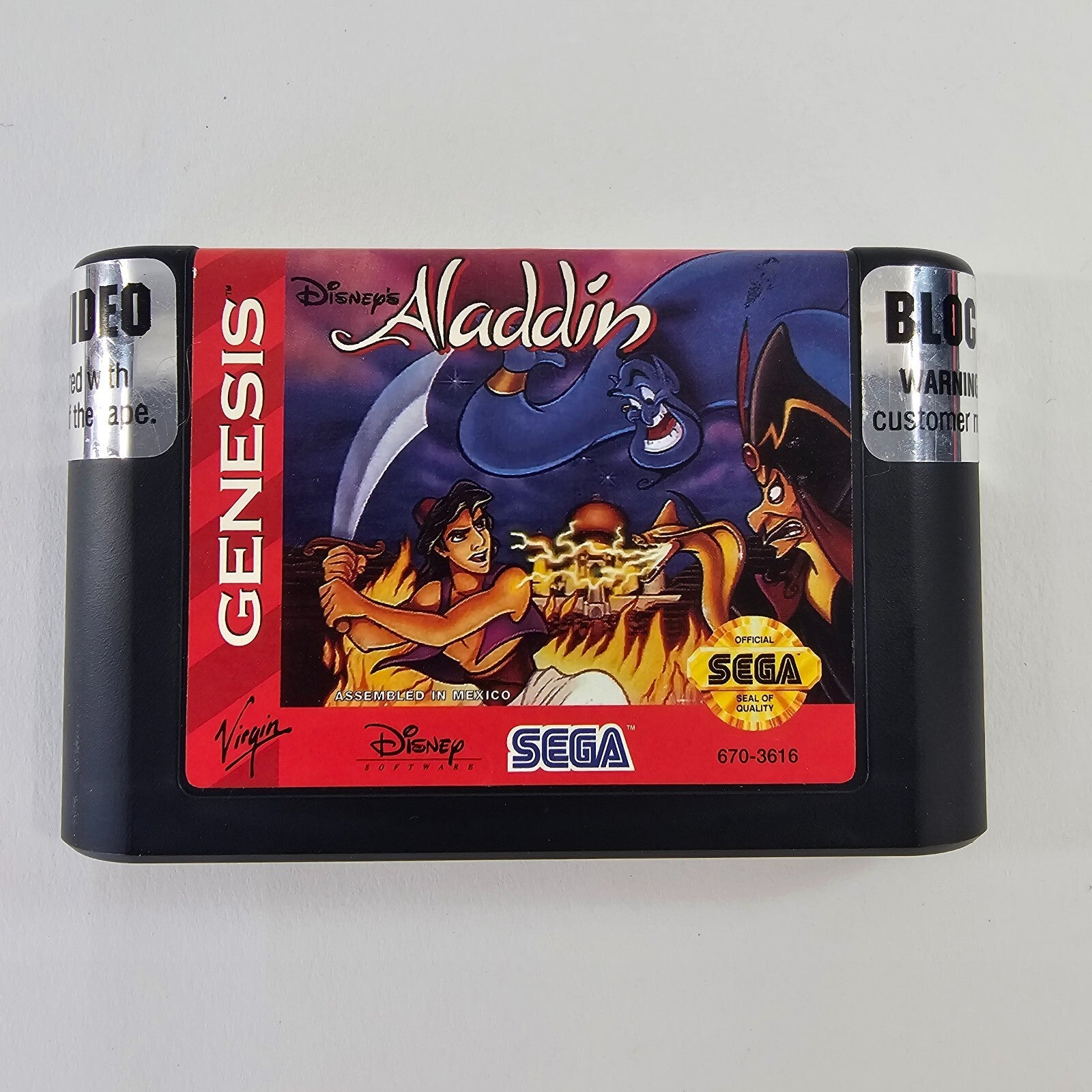 Disney's Aladdin (Sega Genesis, 1993) Game Box Registration Card - Tested