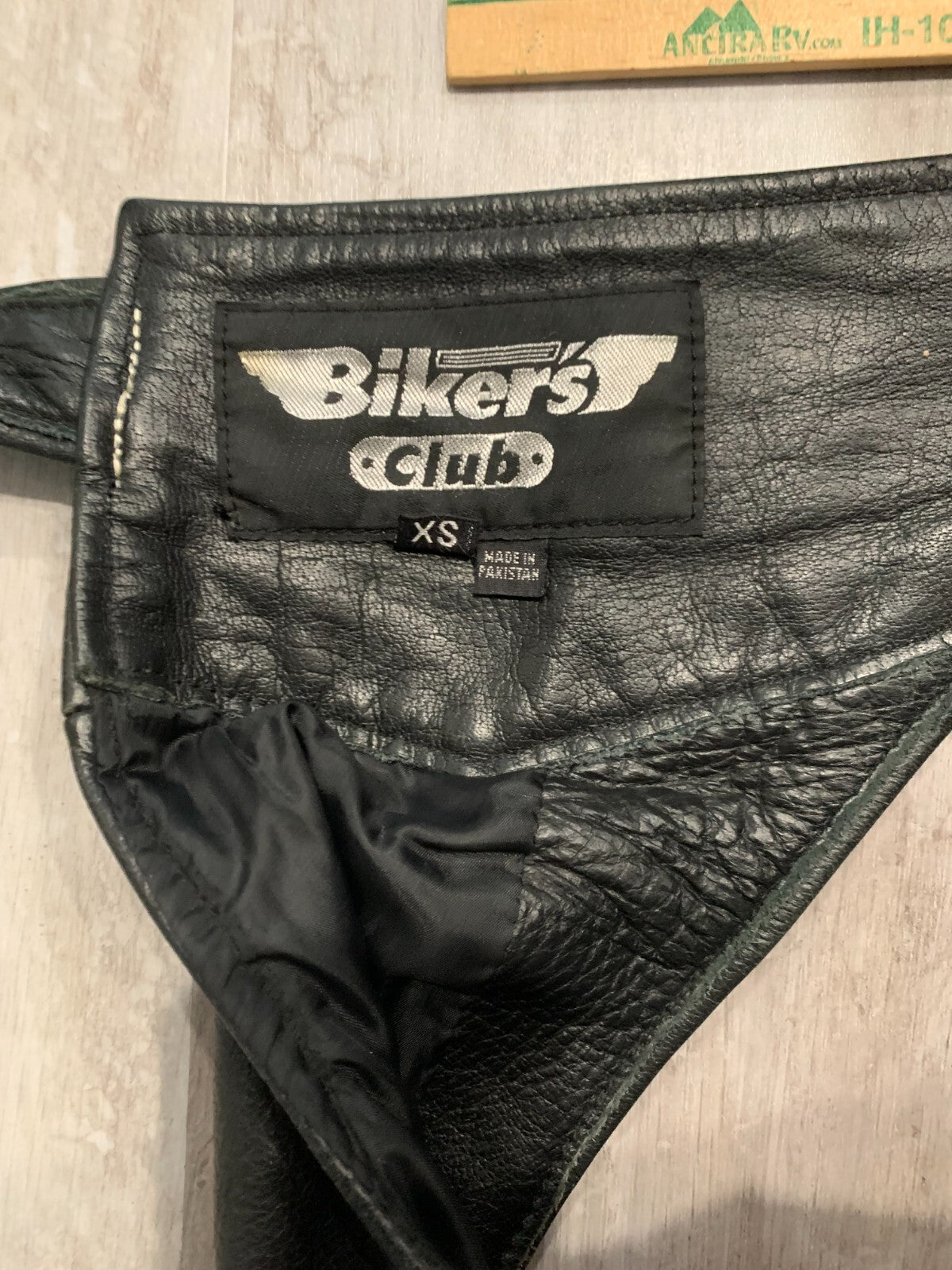 Biker’s Club Leather Chaps Motorcycle Riding Pants Black Biker Unisex XS