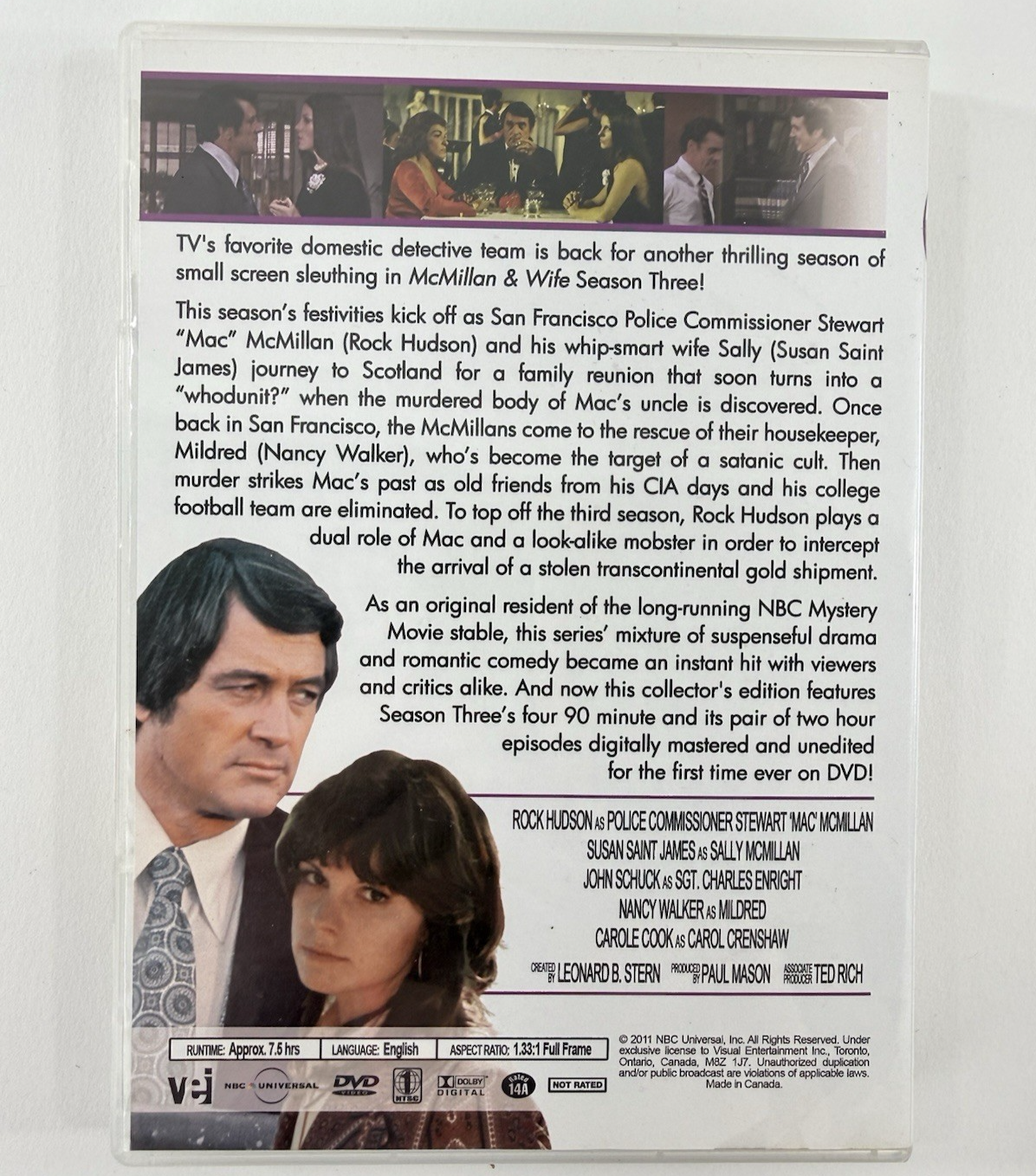 McMillan & Wife: Seasons 1-3 (DVD Box Set, 2013) Rock Hudson -Tested and Working