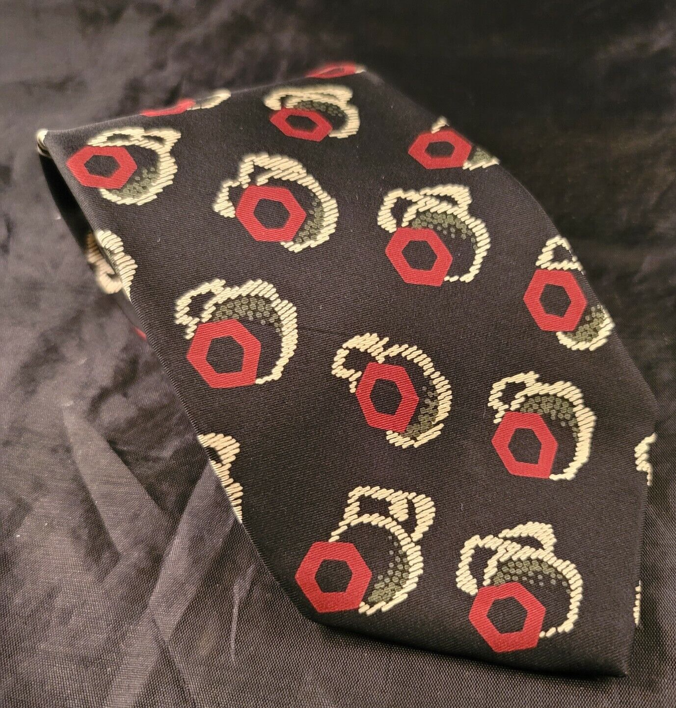 Talbott Studio for Justers Ltd. Mens' Black Multicolor Neck Tie 57"