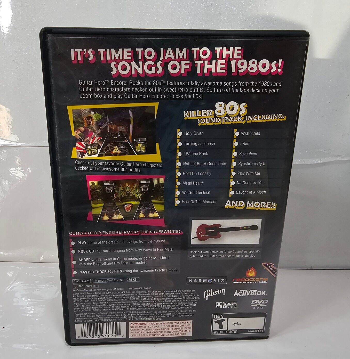 Guitar Hero Encore Rocks the 80's (Sony PlayStation 2, 2007) Case Game Manual