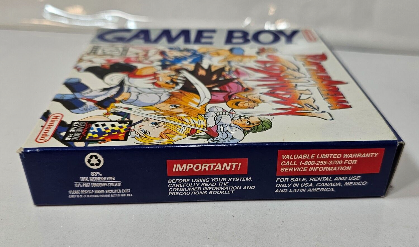 Genuine Battle Arena Toshinden (Nintendo Gameboy, 1995) Game Box Manual Inserts