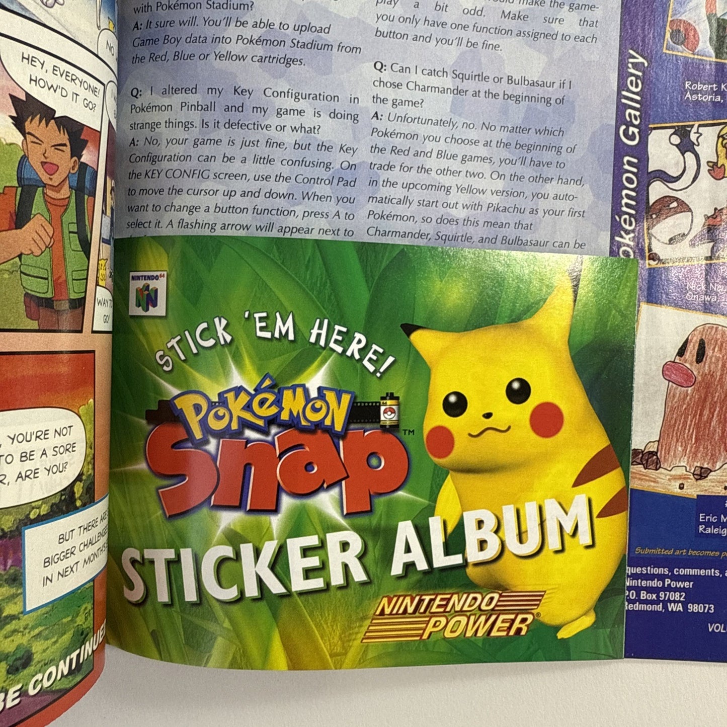 Nintendo Power Magazine Volume 123 August 1999 - Poster, Pokémon Snap Insert