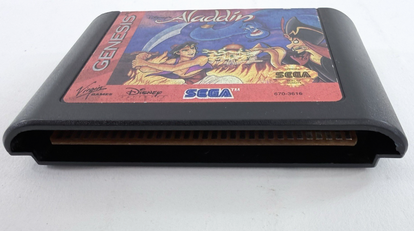 Disney's Aladdin (Sega Genesis, 1993) Game Cartridge - Tested and Working