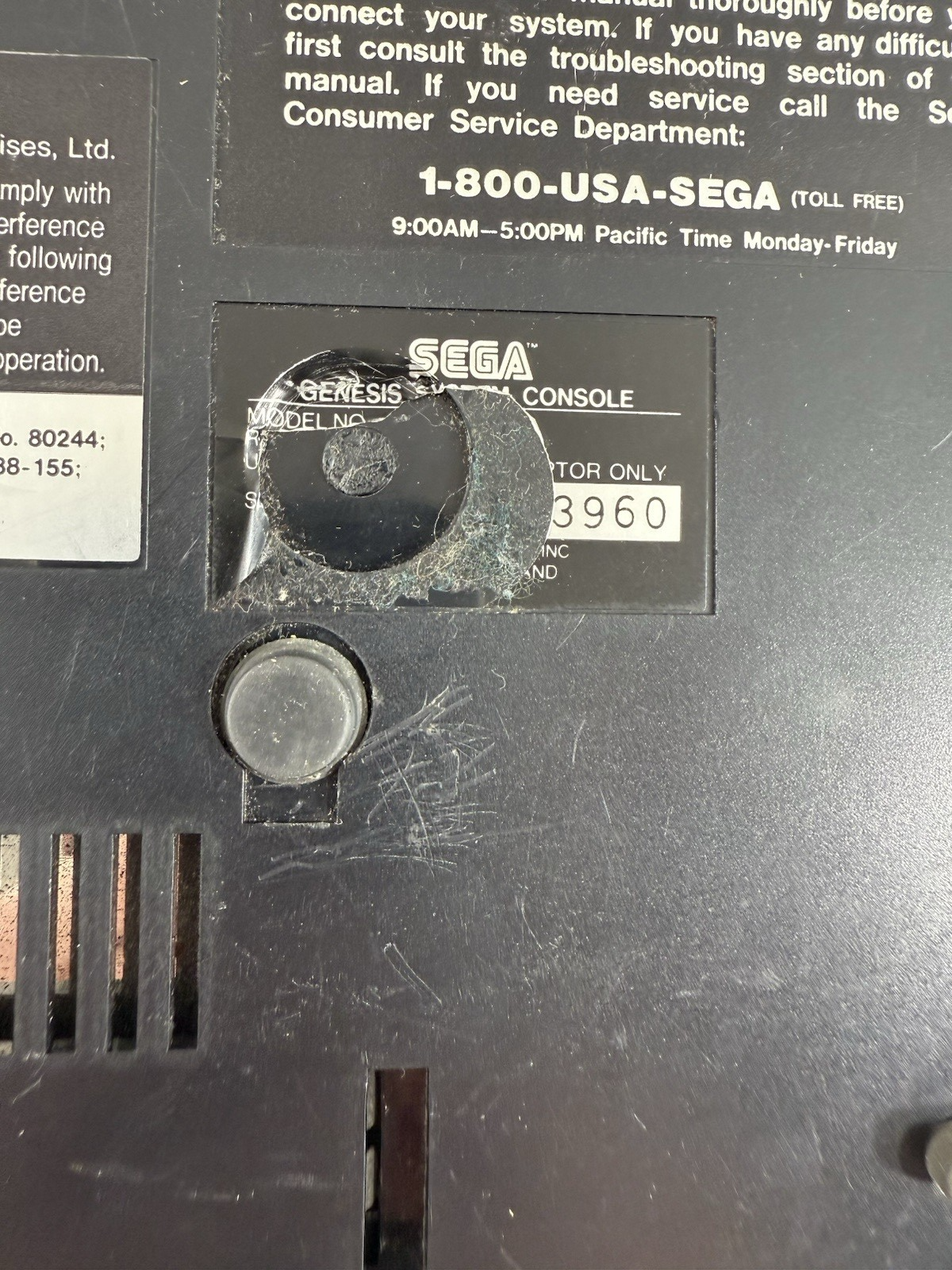 SEGA Genesis Model 2 Console MK-1631 with Controller, AV, Power Supply - Tested
