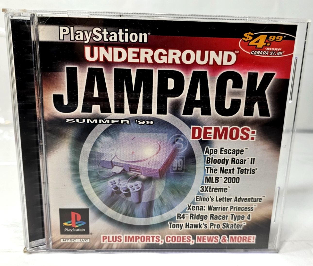 PlayStation Underground Jampack: Summer '99 - Demo Disc, Case, Booklet - Tested