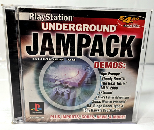 PlayStation Underground Jampack: Summer '99 - Demo Disc, Case, Booklet - Tested