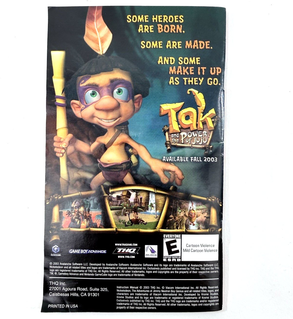 Jimmy Neutron: Boy Genius Jet Fusion GameCube Case, Manual and Insert Only