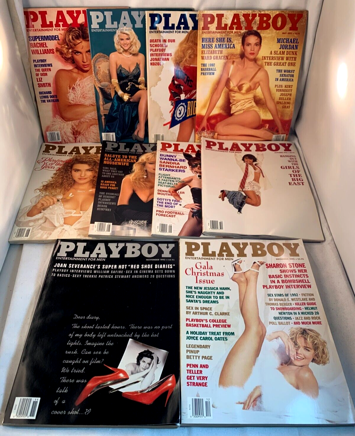 Playboy Magazine Lot 1992  - 10 Issues - Includes Centerfolds!