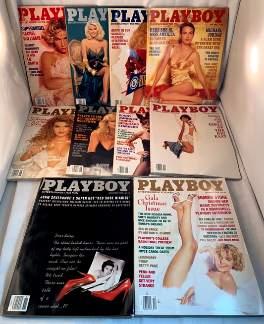 Playboy Magazine Lot 1992  - 10 Issues - Includes Centerfolds!