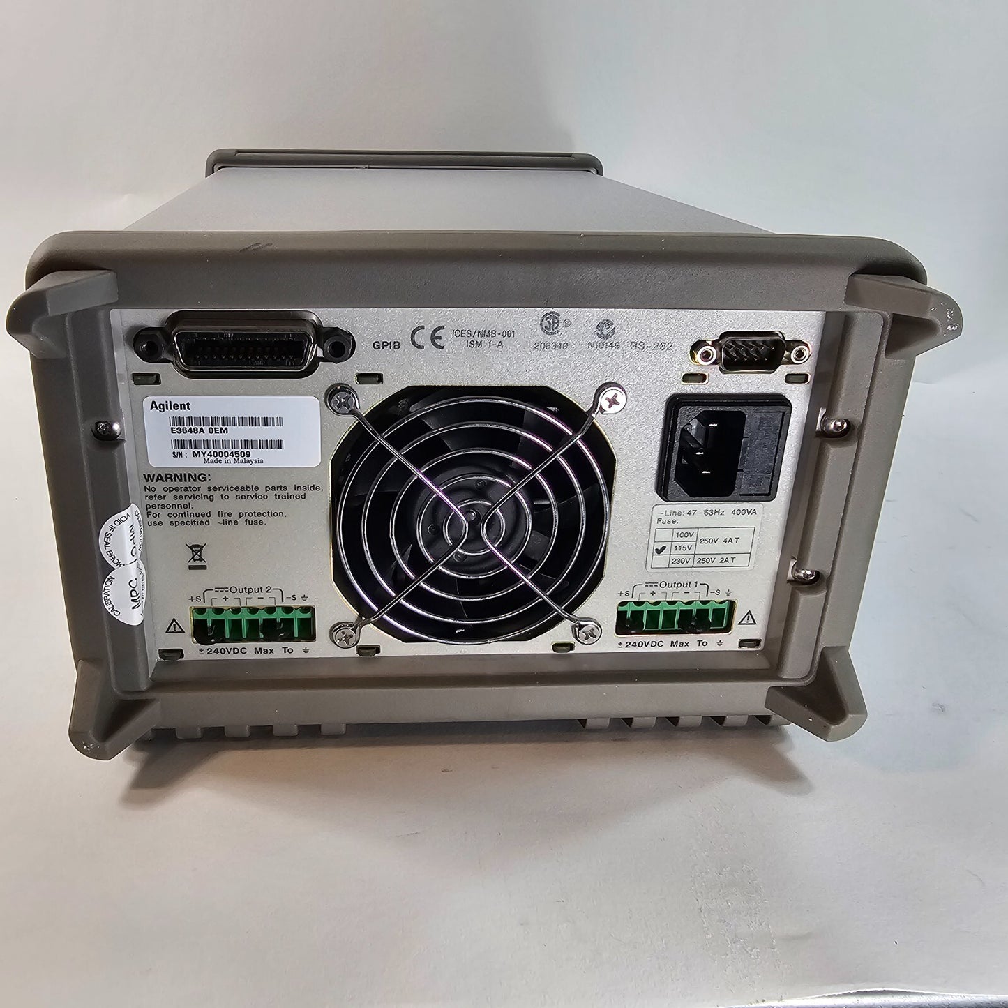 Agilent E3648A Dual Output DC Power Supply 0-8V,5A/0-20V,2.5A - Tested - 4509
