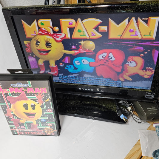 Ms. Pac-Man (Sega Genesis, 1991) Case Game Manual Inserts - Tested
