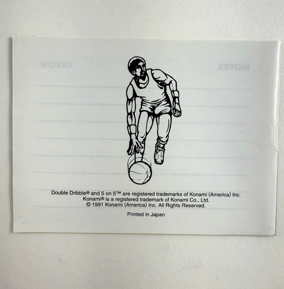 Double Dribble 5 on 5 (Nintendo GameBoy, 1991) Game Box Manual Inserts Reg. Card