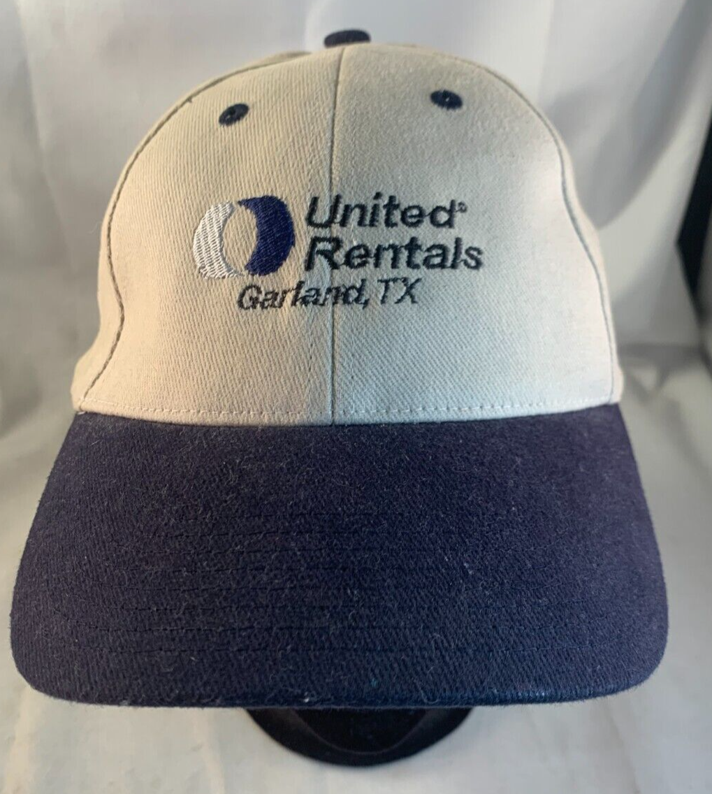 United Rentals Adjustable Blue and Beige Baseball Hat - Garland Texas
