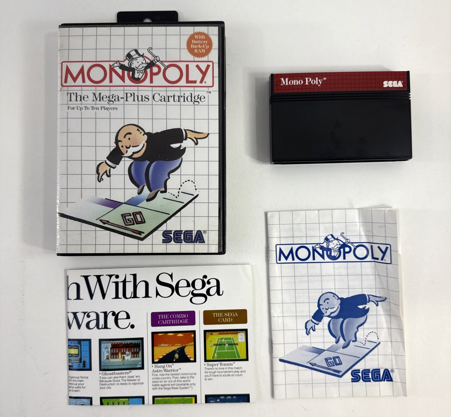 Monopoly (Sega Master System, 1988) Game Case Manual Poster - Tested