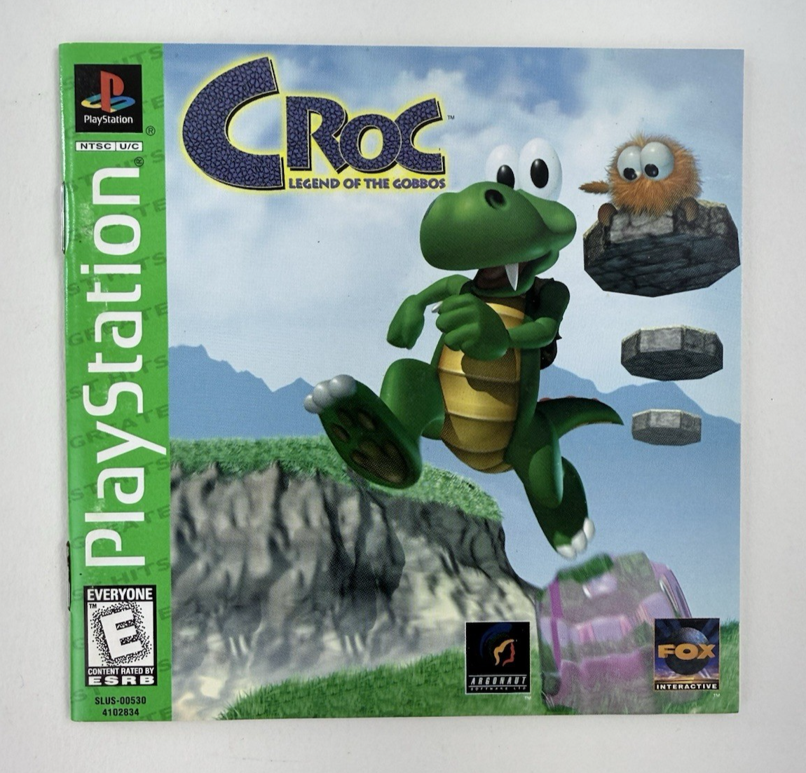 Croc: Legend of the Gobbos (PlayStation 1, 1998) Game Case Manual Registration