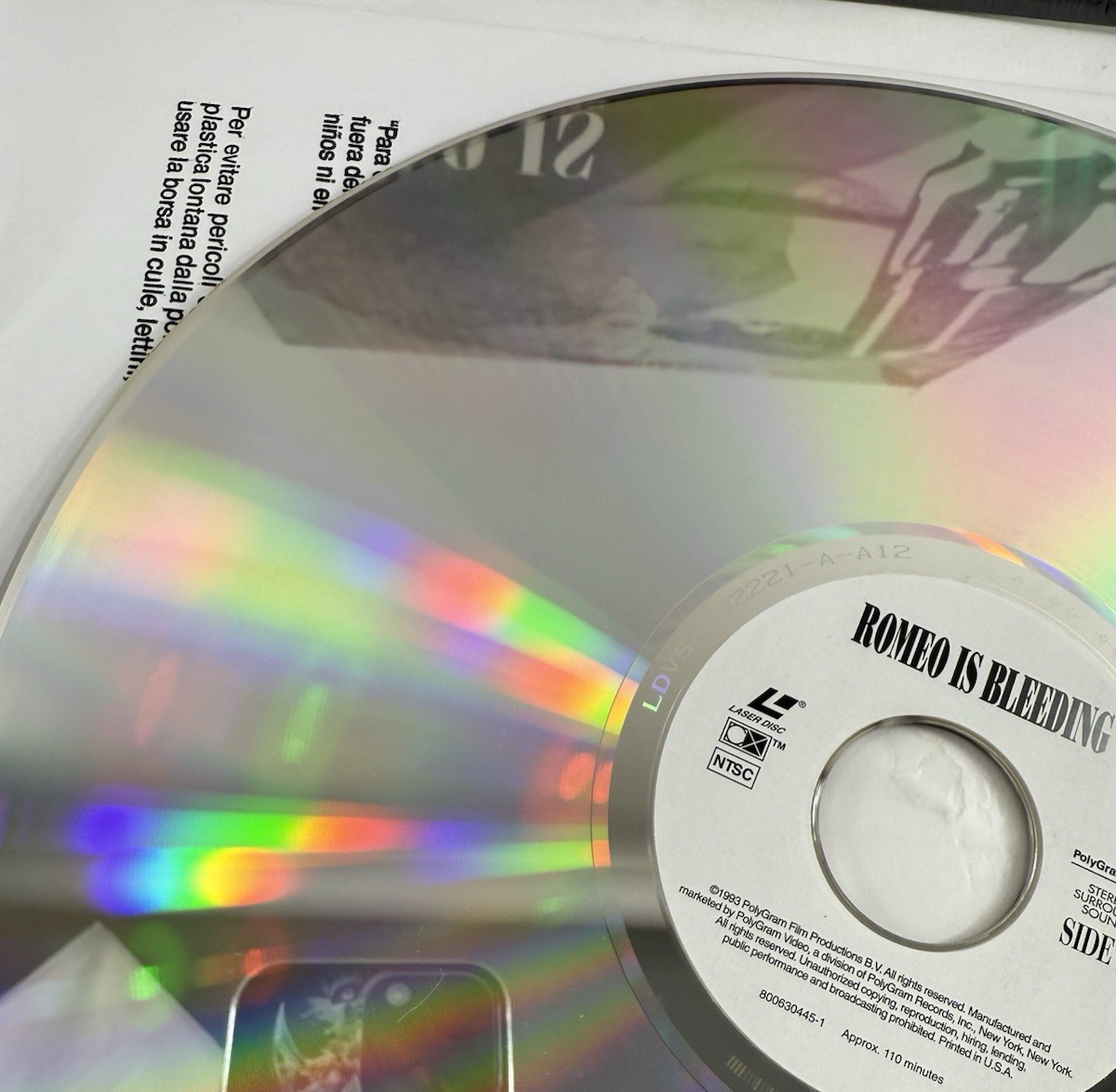 Romeo Is Bleeding (Laserdisc, 1994) Extended CLV Deluxe Widescreen Edition