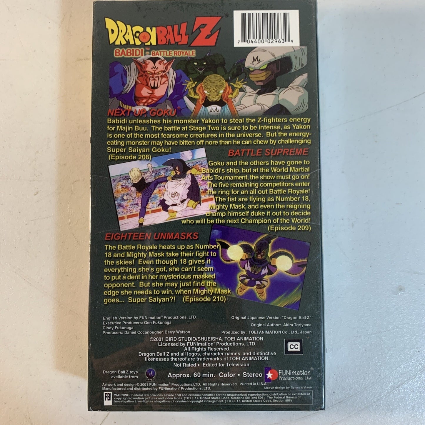 Dragon Ball Z: Babidi Battle Royale FUNimation VHS 2001 - NEW