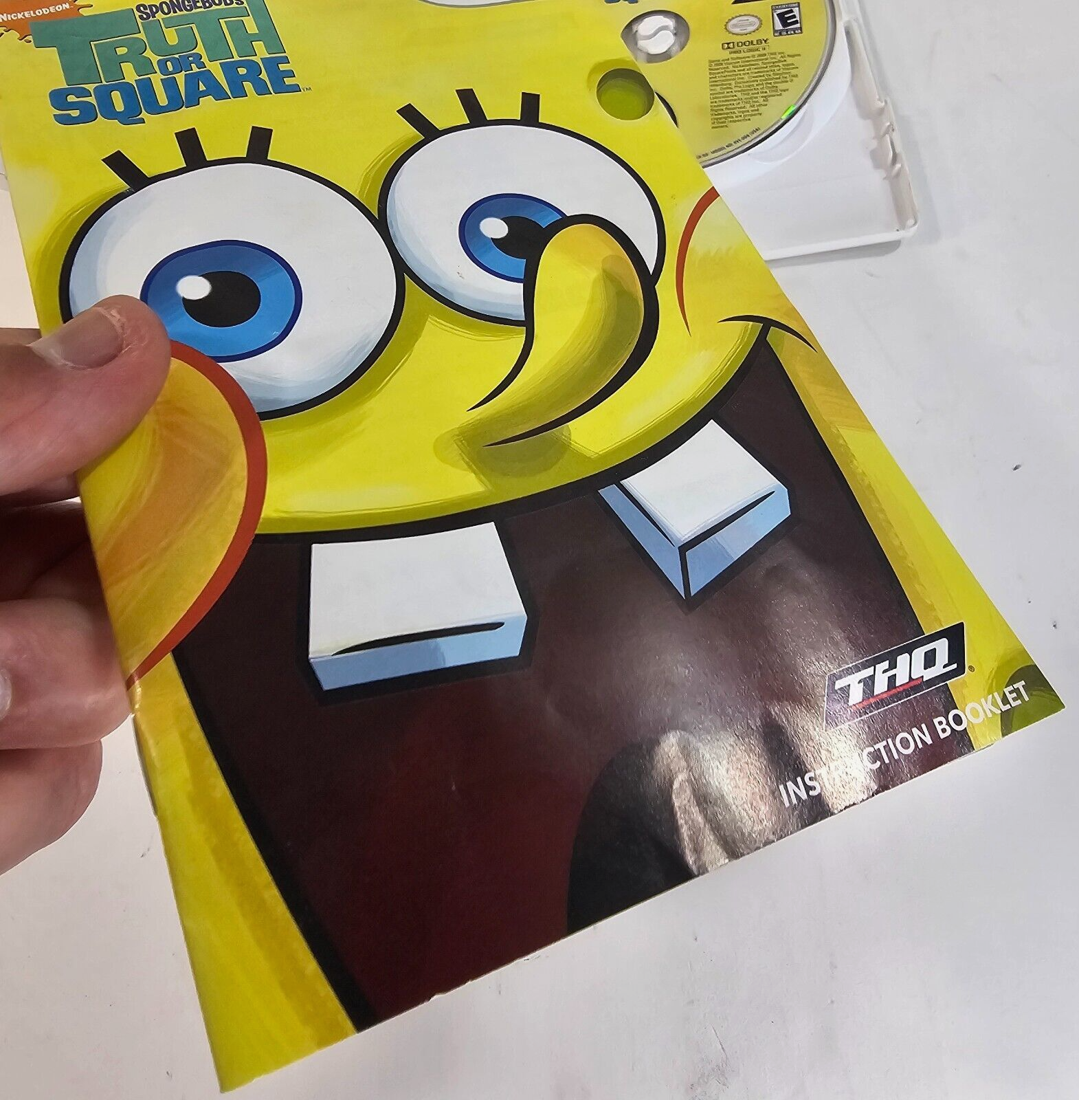 SpongeBob's Truth or Square (Nintendo Wii, 2009) Game Case Manual - Tested