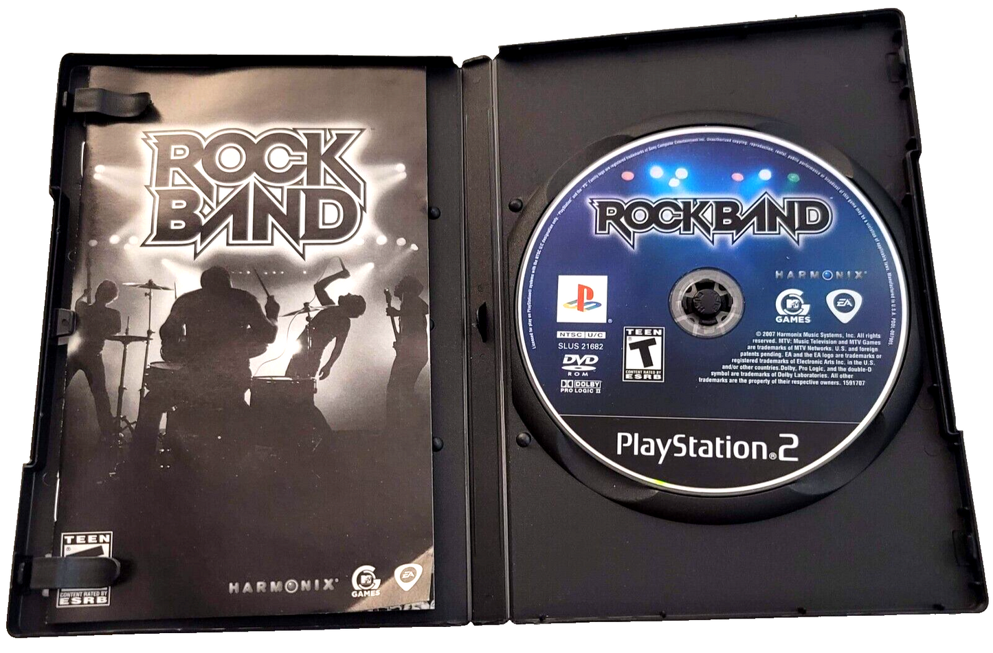 Rock Band (Sony PlayStation 2, 2007) Game Case Manual - Tested and Working