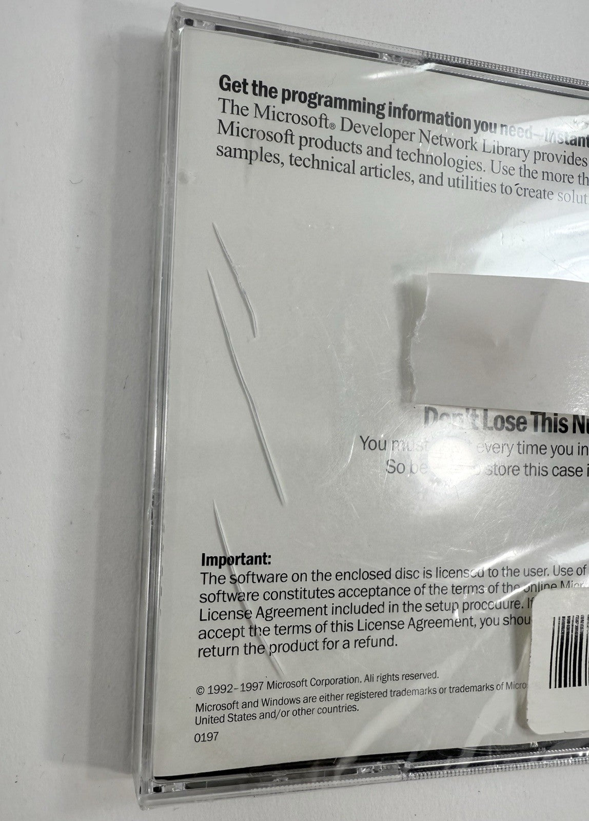 Microsoft Developer Network Library January 1997 - New, Sealed with Key