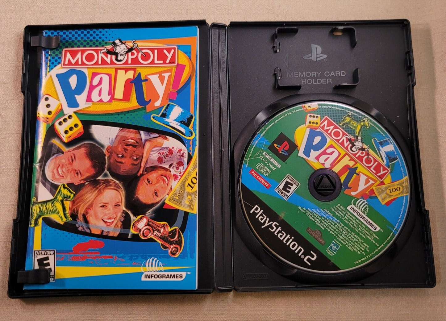 Monopoly Party (PlayStation 2, 2002) Game, Case, and Manual CIB