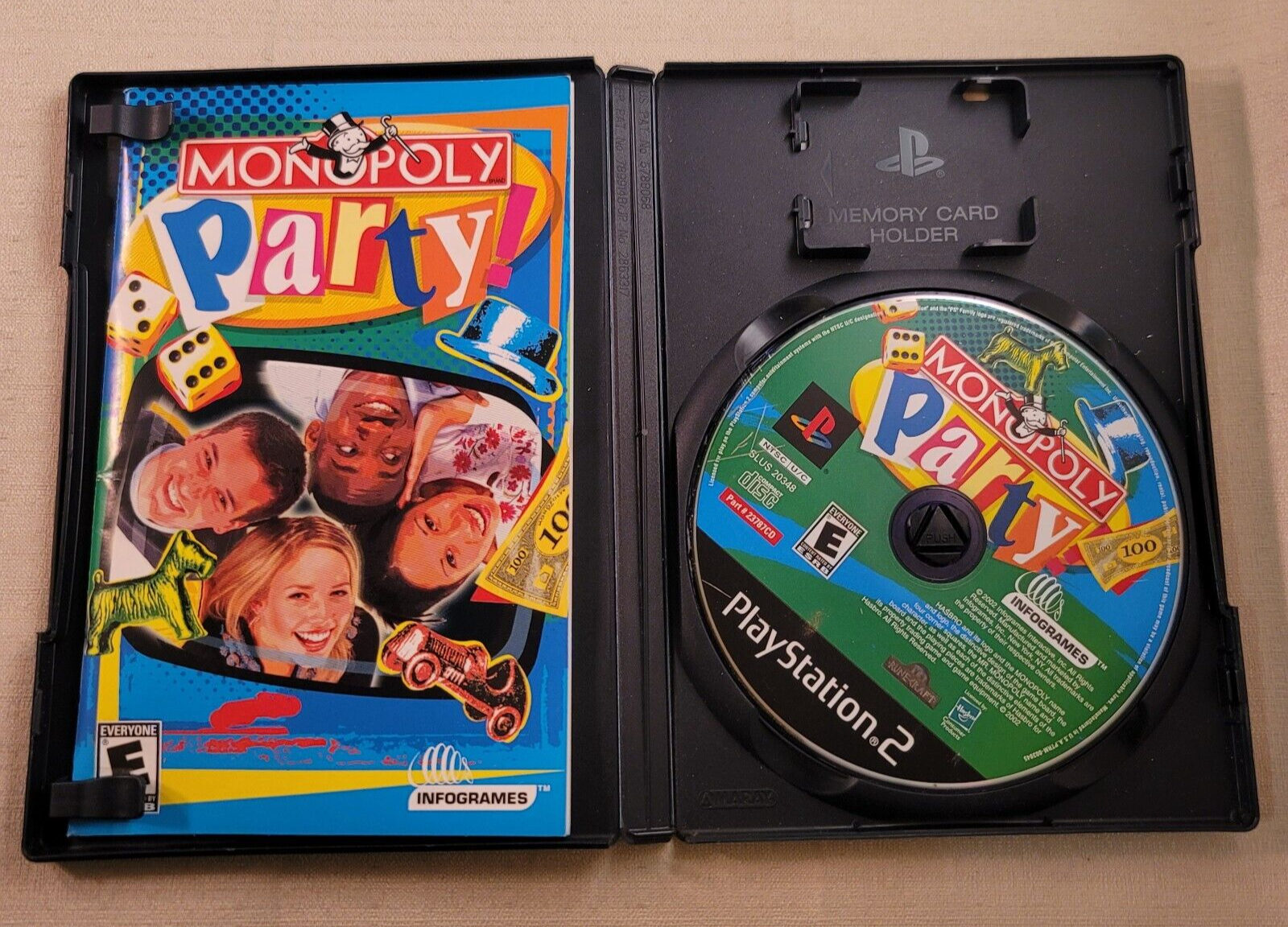Monopoly Party (PlayStation 2, 2002) Game, Case, and Manual CIB