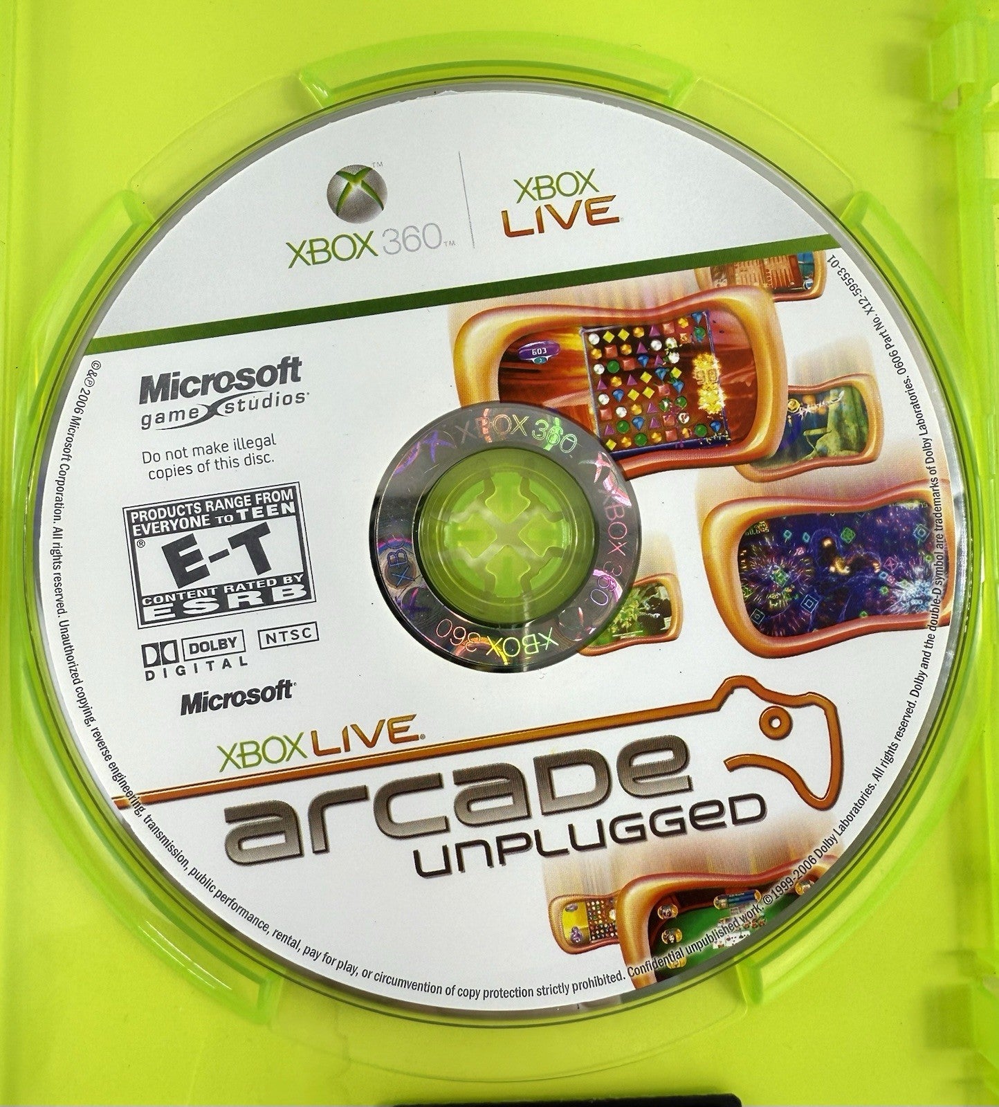 Xbox Live Arcade Unplugged Vol. 1 (Microsoft Xbox 360, 2006) Game and Case