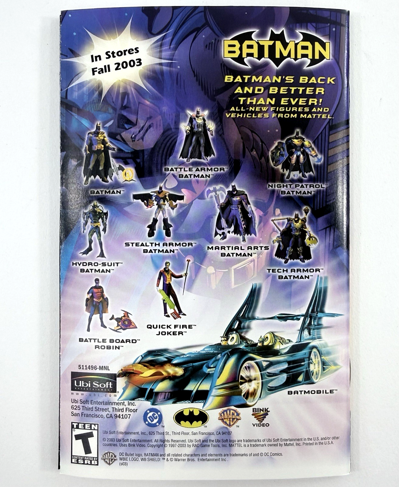 Batman Rise of Sin Tzu (Microsoft Xbox, 2003) Game Case Manual Registration