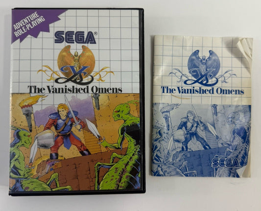 YS: The Vanished Omens (Sega Master System, 1988) Case And Manual Only - No Game