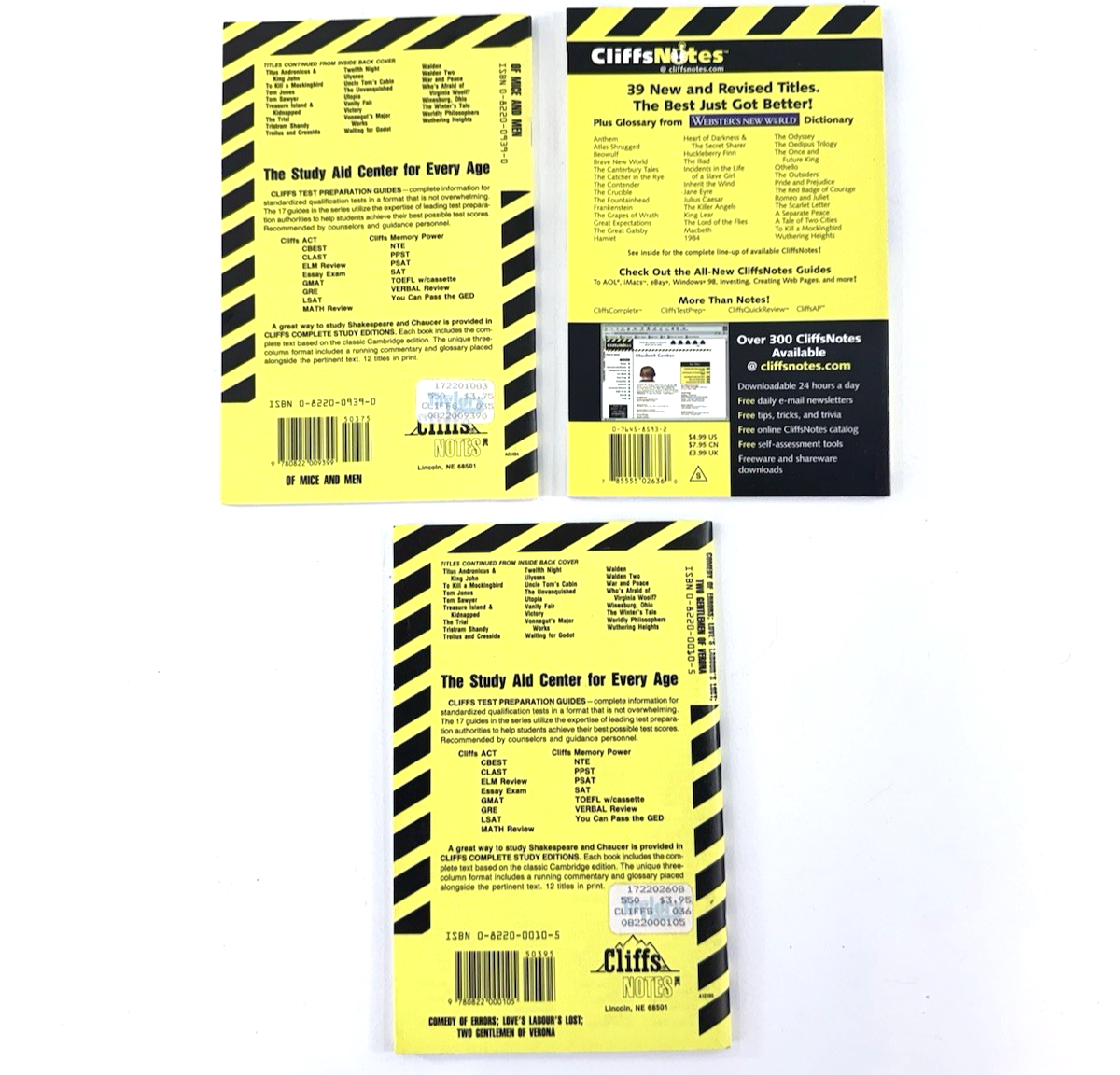 Cliff Notes 25 Book Study Bundle - Shakespeare, Hemingway, Chaucer, More