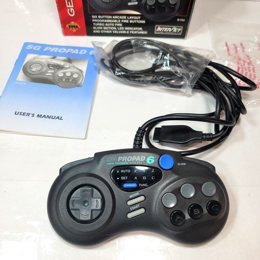 Interact SG ProPad 6 Sega Genesis Controller with Box, Manual, and Registration