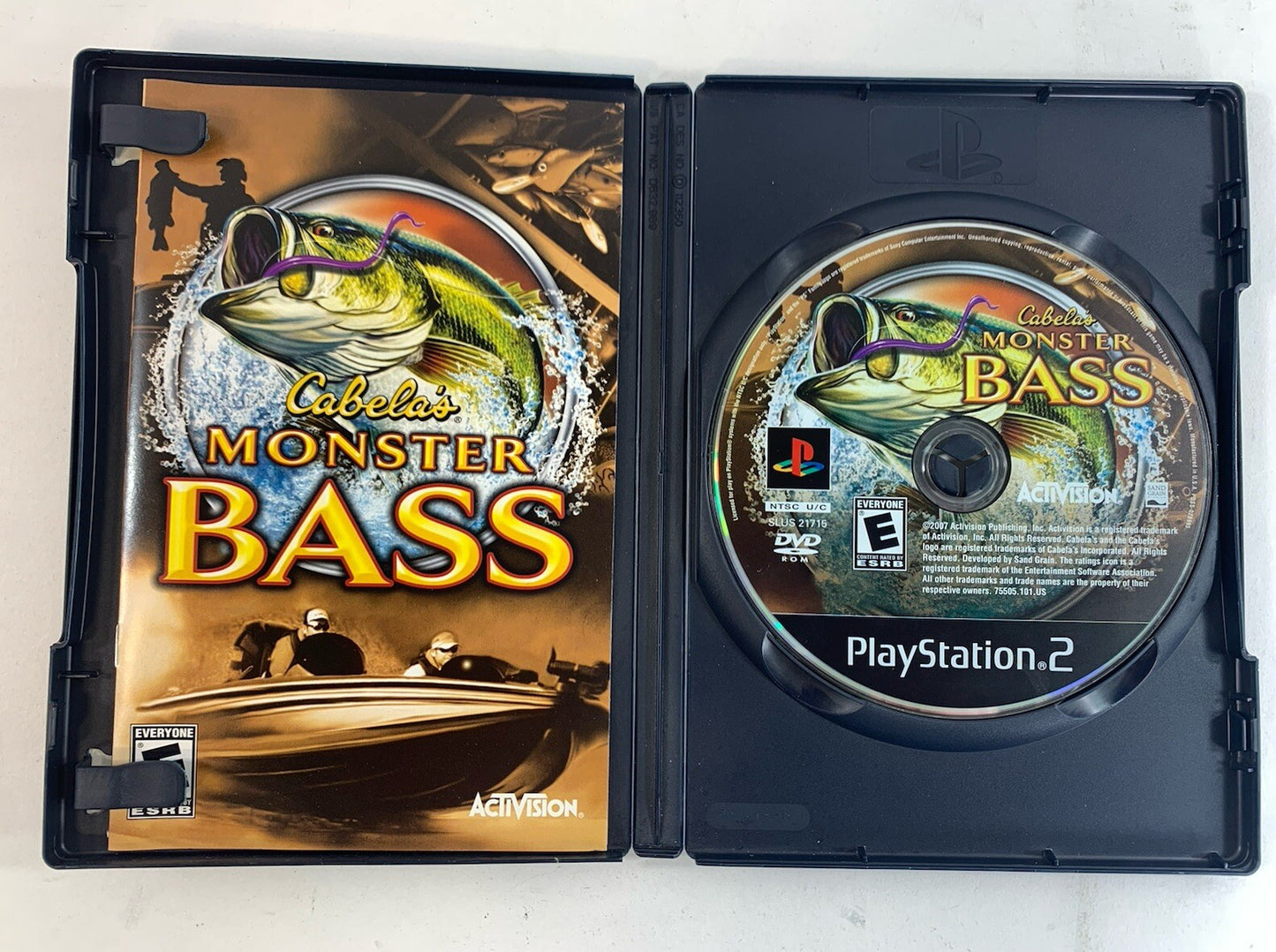 Cabela's Monster Bass (Sony PlayStation 2, 2007) Game Case Manual CIB